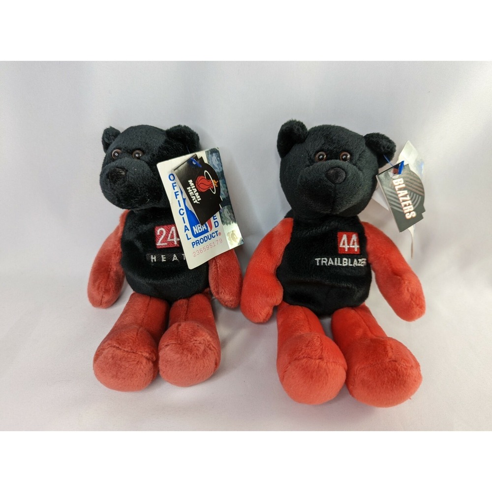 Limited Treasures Bear Plush NBA Blazers Miami Heat 24 44 Lot of 2 Stuffed Toy